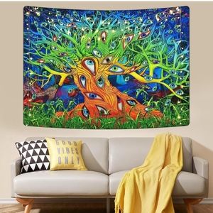 Psychedelic Tree of Life Tapestry Eyes Hippie size 51x59